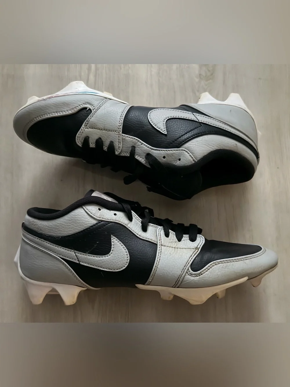 Nike Air Jordan Retro 1 Low TD Football Cleats Shadow 2.0 Gray Sz 10 *See Pics